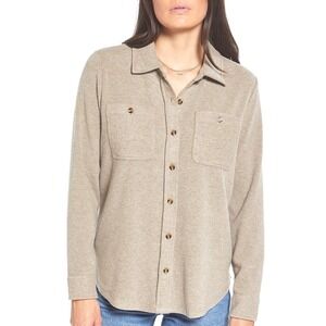 Thread‎ & Supply Oatmeal Knit Button Down Shacket Shirt Jacket Medium Lewis Top
